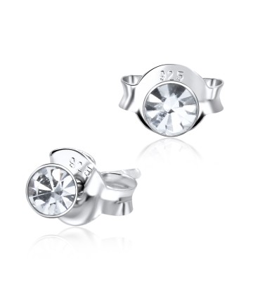 Roundy Stone Silver Stud Earring ST-1103 (3.0mm)